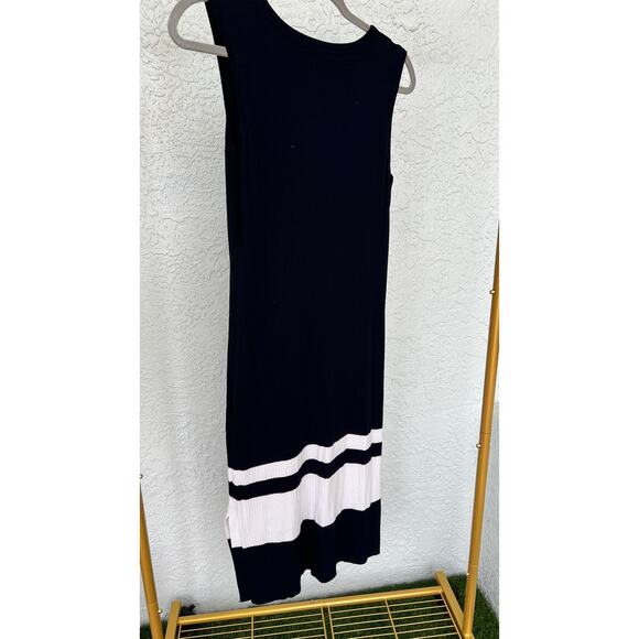 Tommy Hilfiger Knitted Midi Dress Super Stretchy Size Medium Blue White - Picture 2 of 10